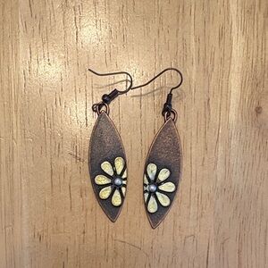 Elegant Floral Copper Earrings